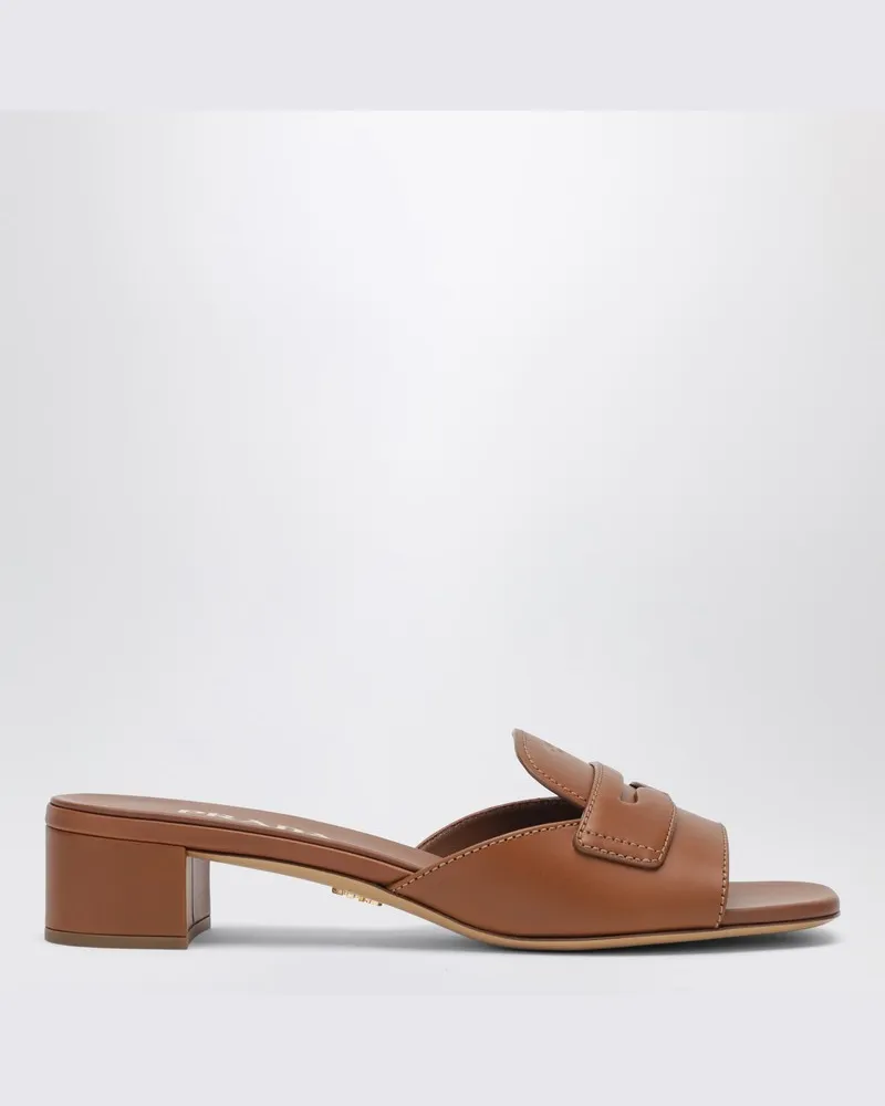 Prada Hellbraune Sandalen aus Leder Braun