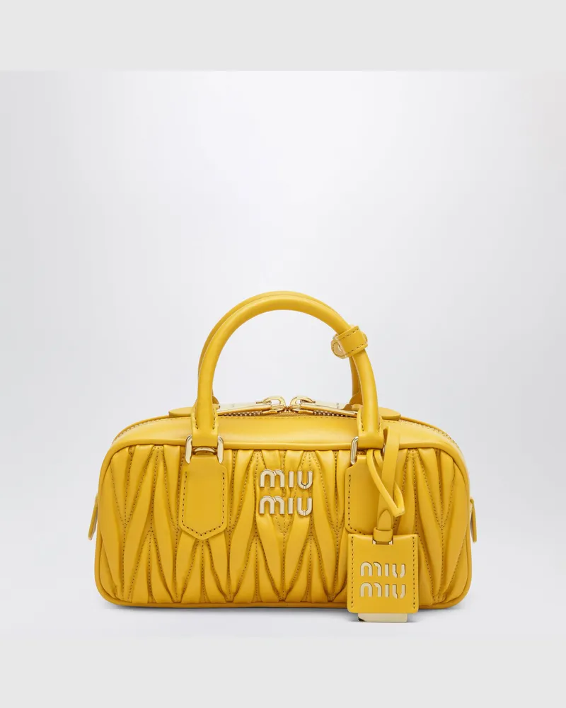 Miu Miu Gelbe Arcadie Tasche aus Matelassé-Nappaleder Yellow