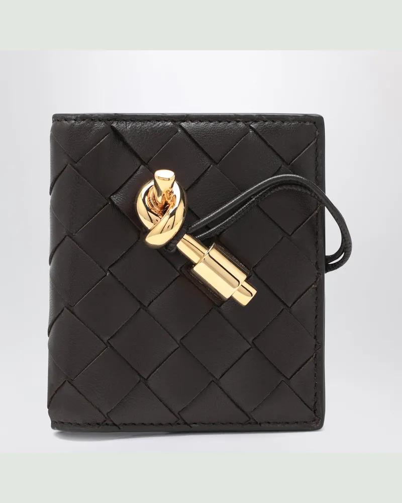 Bottega Veneta Andiamo cardholder with flap in Fondant colour Brown