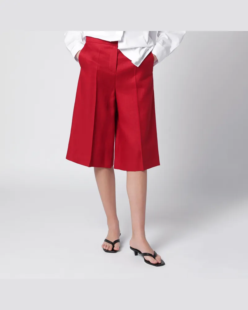 Max Mara Bermudashorts aus rotem Leinen Red