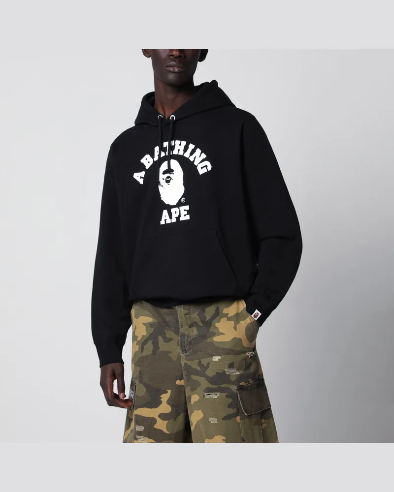 BAPE Schwarzer Hoodie mit Logo-Print Black