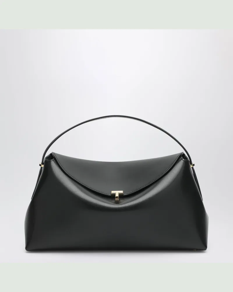 Totême Schwarze T-Lock-Tasche aus Leder Black