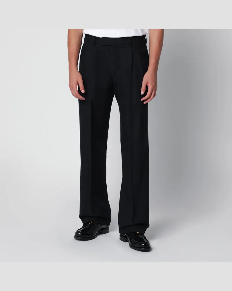 LARDINI Blaue Hose mit Bundfalten und Nadelstreifenmuster Blue