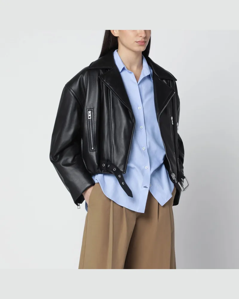 Loewe Schwarze Bikerjacke aus Leder Black