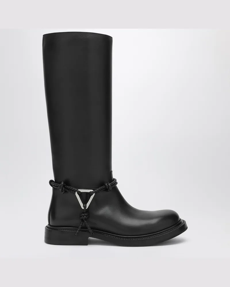 Bottega Veneta James Stiefel aus Schwarzem Leder Black