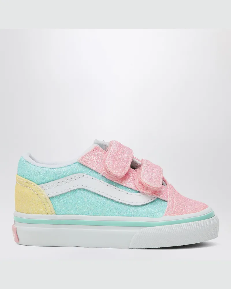 Vans Old Skool Sneakers rosa/blau/gelb mit Glitzer Multicolor