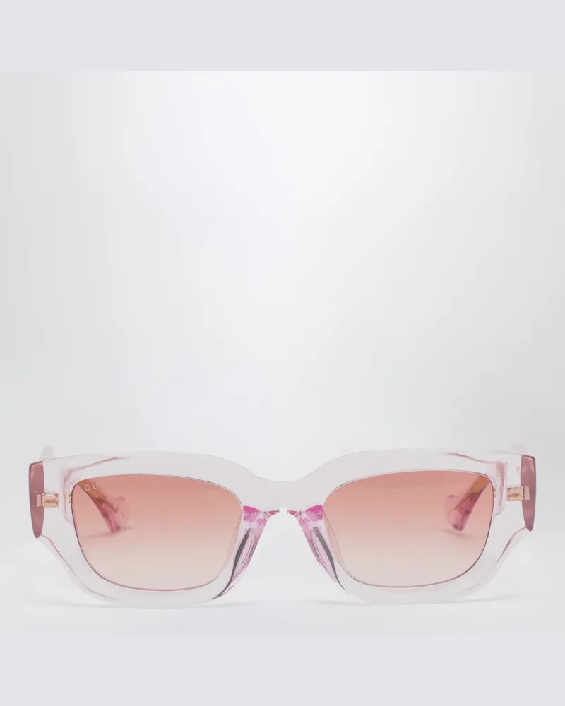 Gucci Eckige Sonnenbrille rosa/transparent Rosa