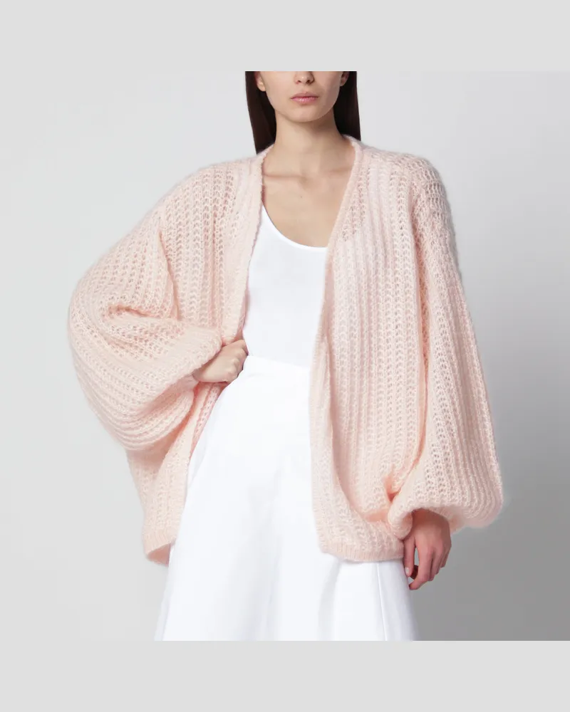 Totême Hellrosa Cardigan aus Mohairmischstrick Pink