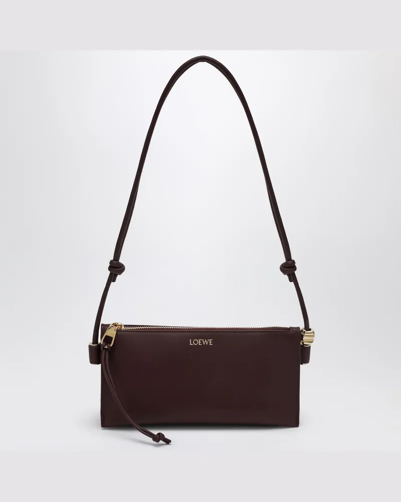 Loewe Joya Pochette aus bordeauxfarbenem Kalbsnappa Burgundy