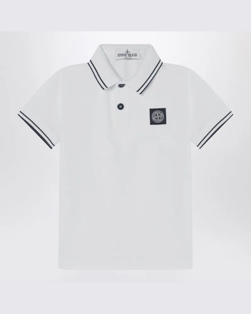Stone Island Weißes Poloshirt aus Baumwolle Weiß