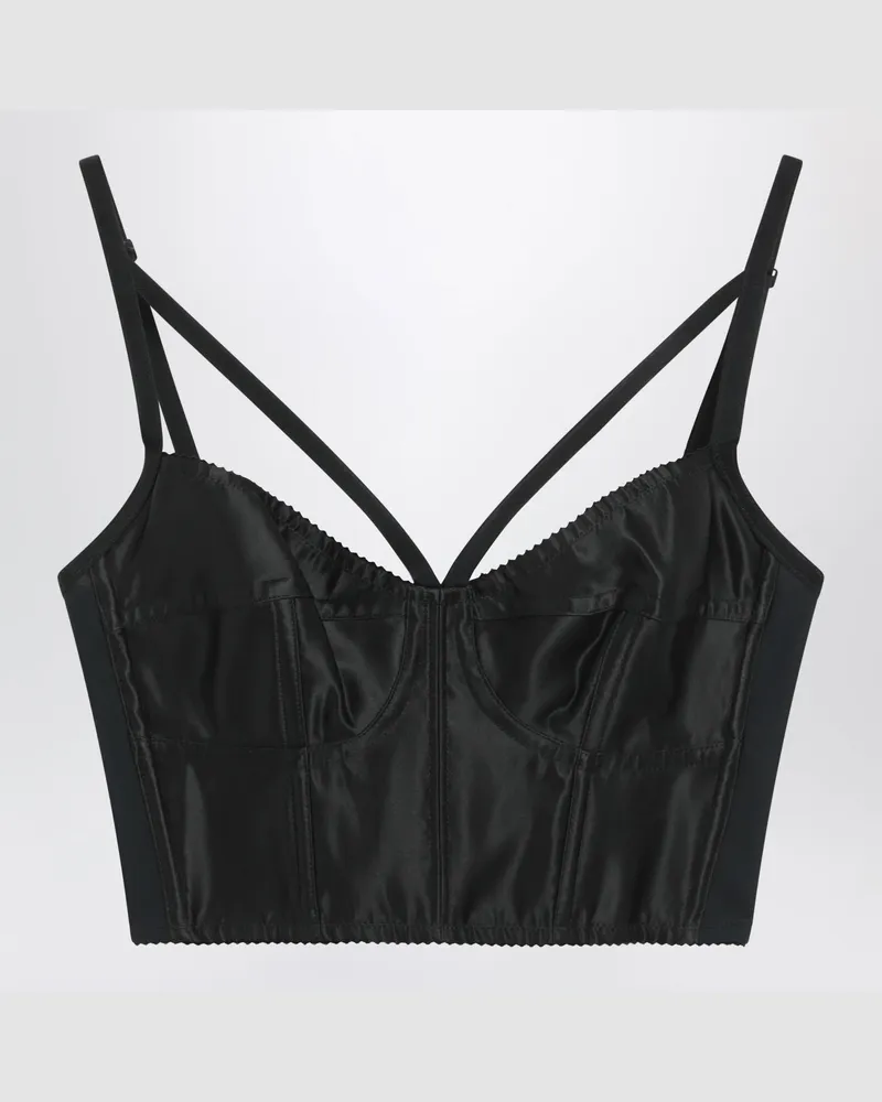 Dolce & Gabbana Bustier-Top aus Satin in Schwarz Black