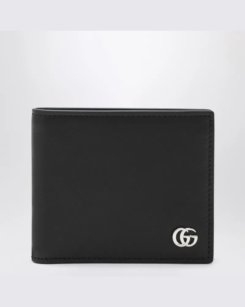 Gucci Zweifach faltbare Geldbörse GG Marmont schwarz Schwarz