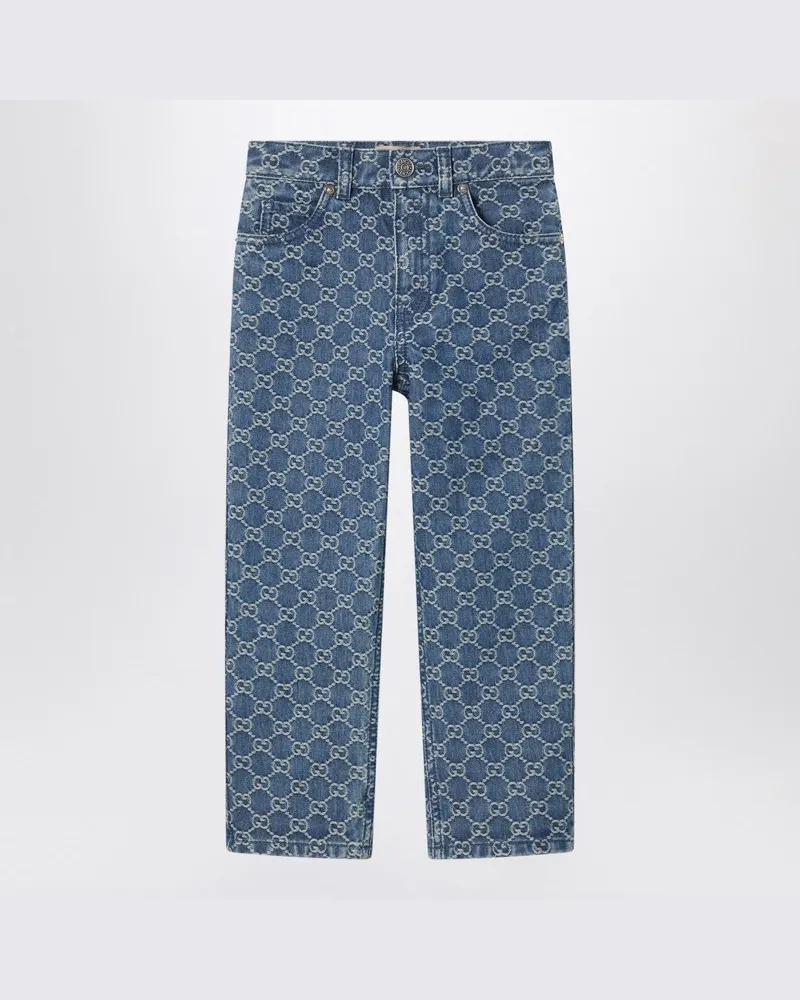 Gucci Jeans mit GG-Jacquard-Muster blau/elfenbein Blau