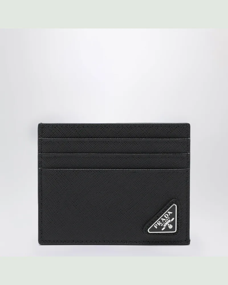 Prada Kreditkartenetui aus schwarzem Saffiano Black