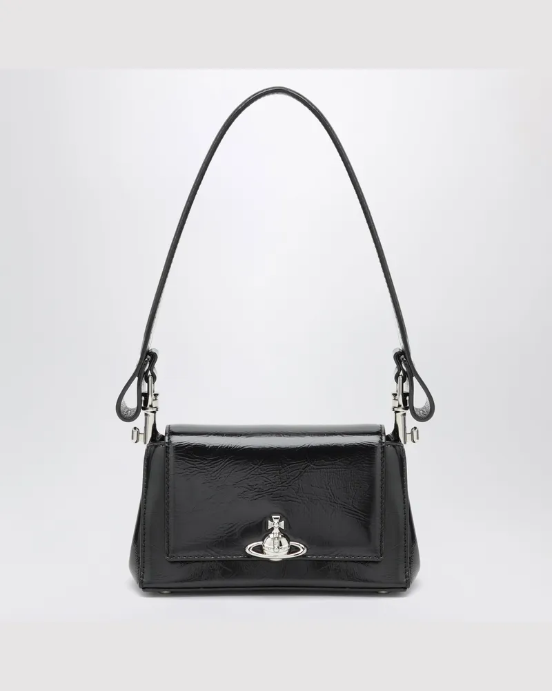 Vivienne Westwood Hazel kleine schwarze Ledertasche Black