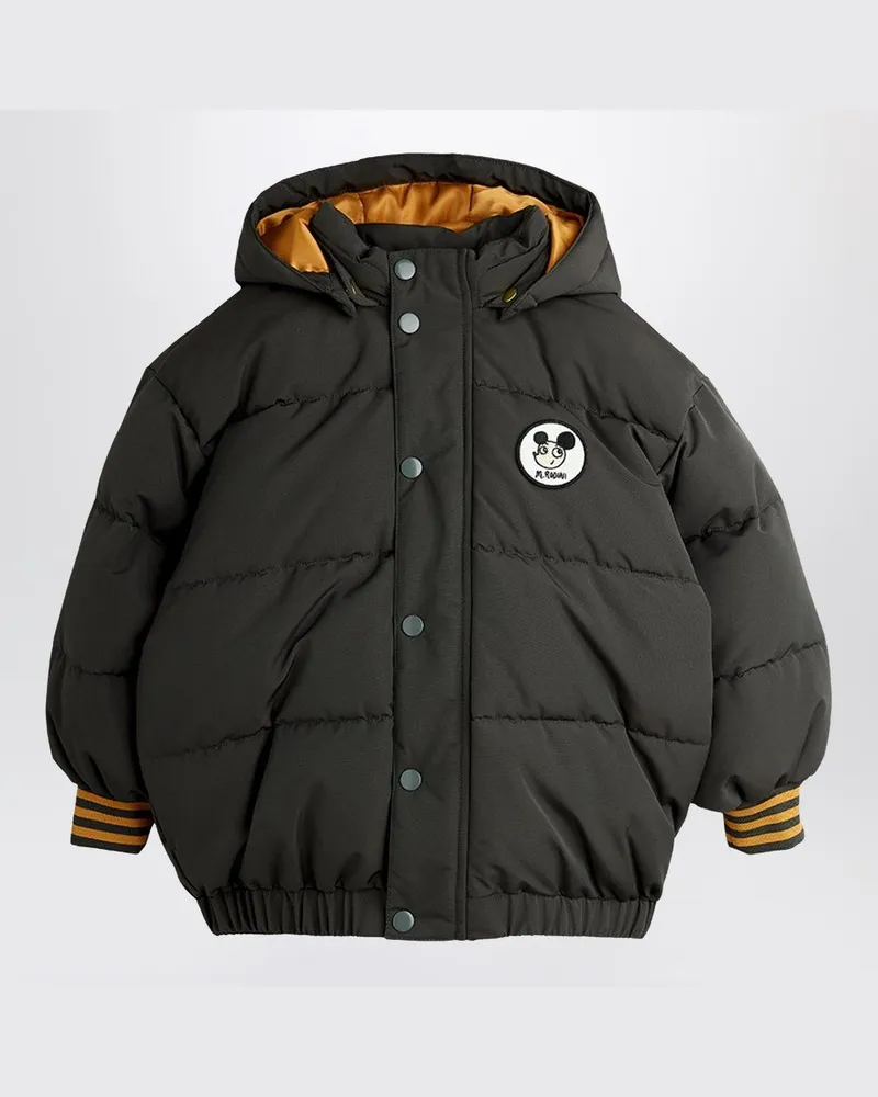 Mini Rodini Schwarze Ritzratz-Pufferjacke Schwarz