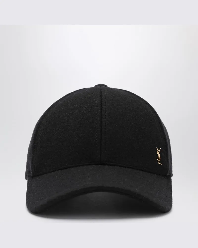 Saint Laurent YSL schwarze Baseballmütze Schwarz