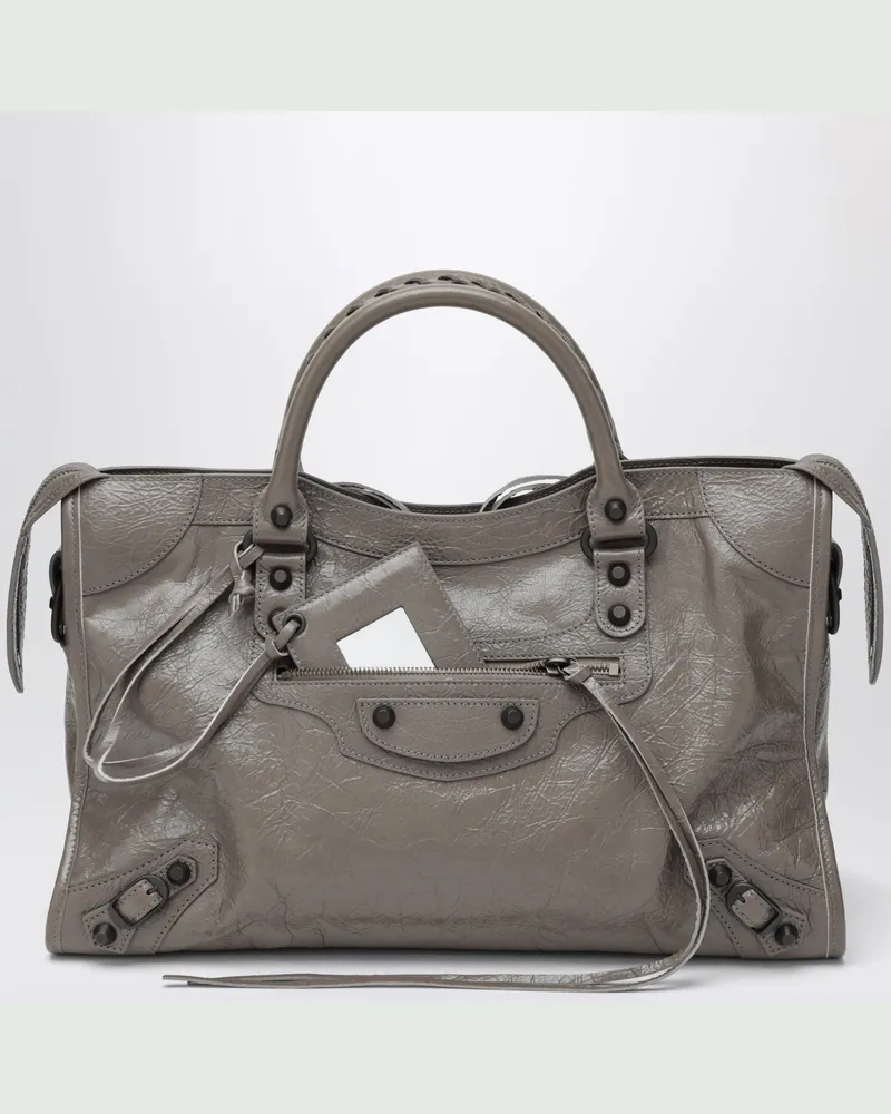 Balenciaga Le City mittelgroße Handtasche aus dunkelbraunem Leder Brown