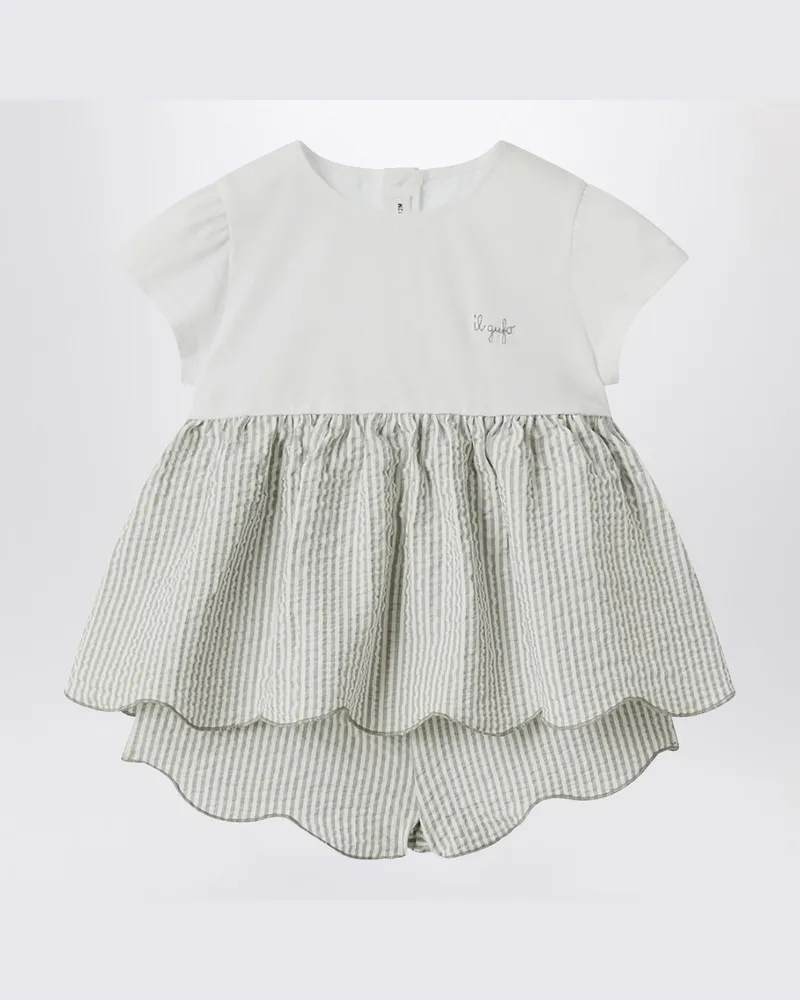 Il Gufo Granitfarbenes Set aus Jersey und Seersucker Grau