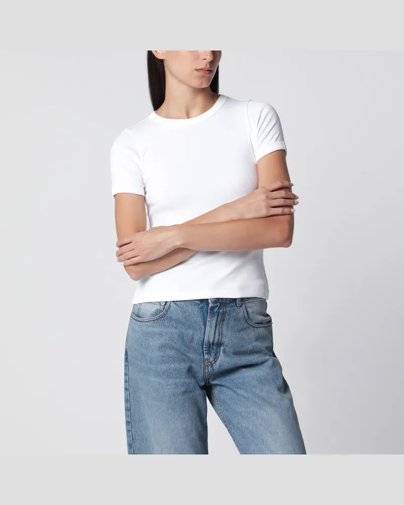 Flore Flore Weißes Car Tee T-Shirt aus Bio-Baumwolle White