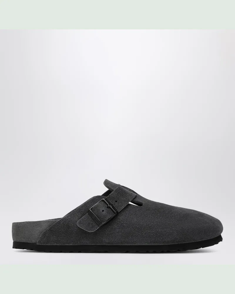 Birkenstock Boston Clog aus Veloursleder in Anthrazit Black
