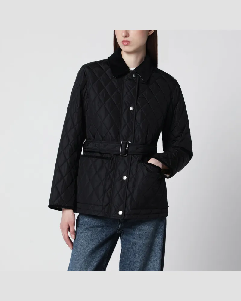 Burberry Schwarze gesteppte Nylonjacke Black