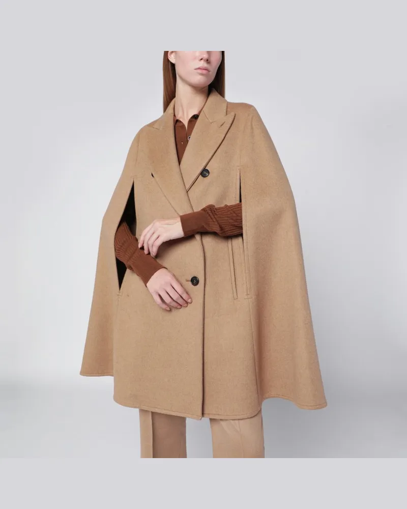 Max Mara Beige Cape aus Kameldrap Beige