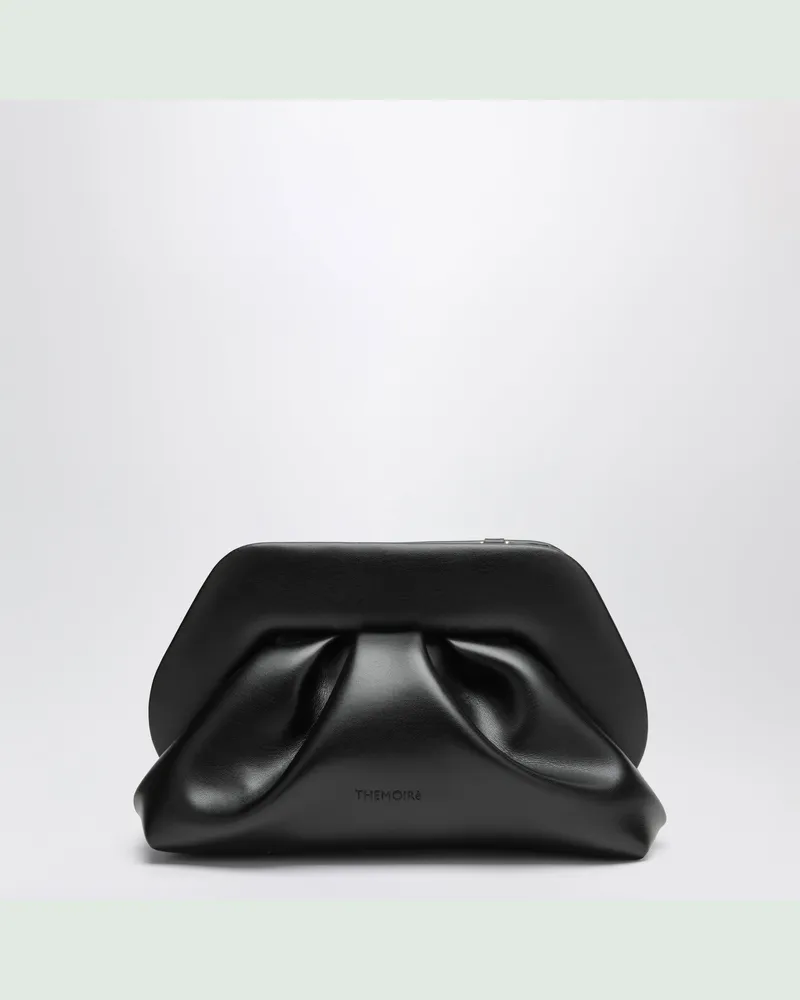 THEMOIRÈ Schwarze, geraffte, skulpturale Polyurethan-Handtasche Black