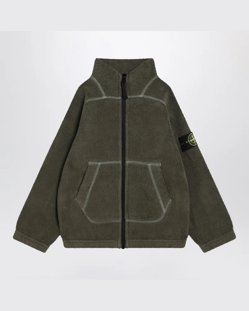 Stone Island Militärgrünes Sweatshirt aus Frottee Beige