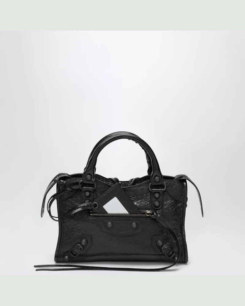 Balenciaga Le City Mini Handtasche aus Lammleder in Schwarz Black