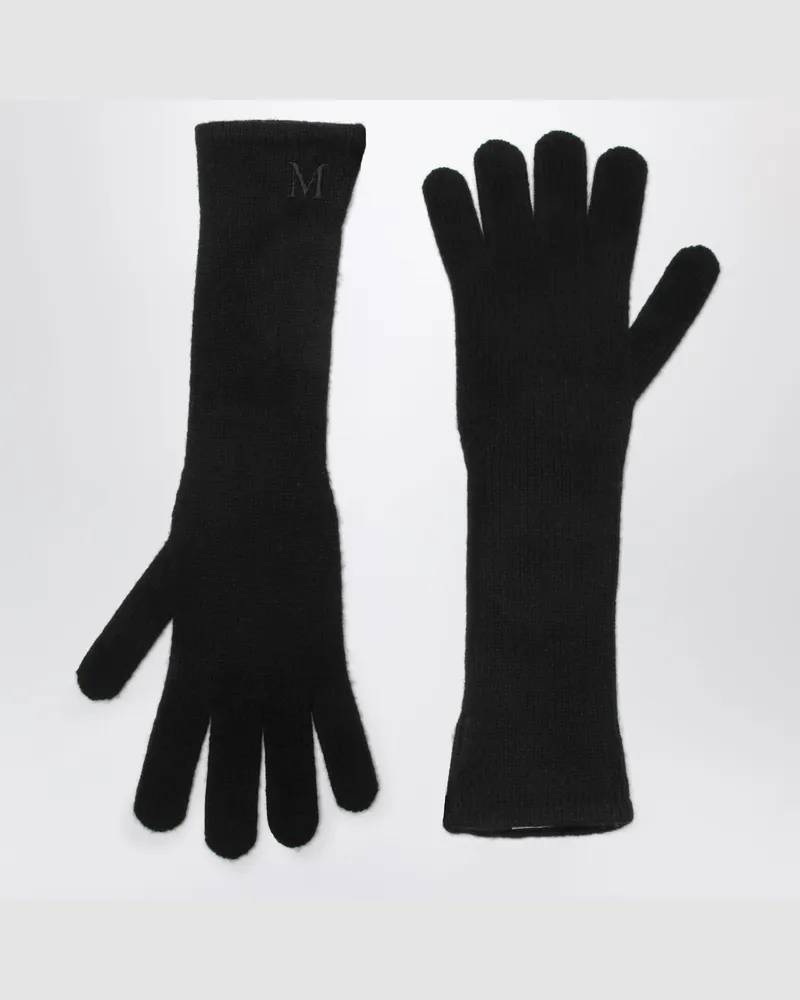 Max Mara Lange schwarze Kaschmirhandschuhe Black