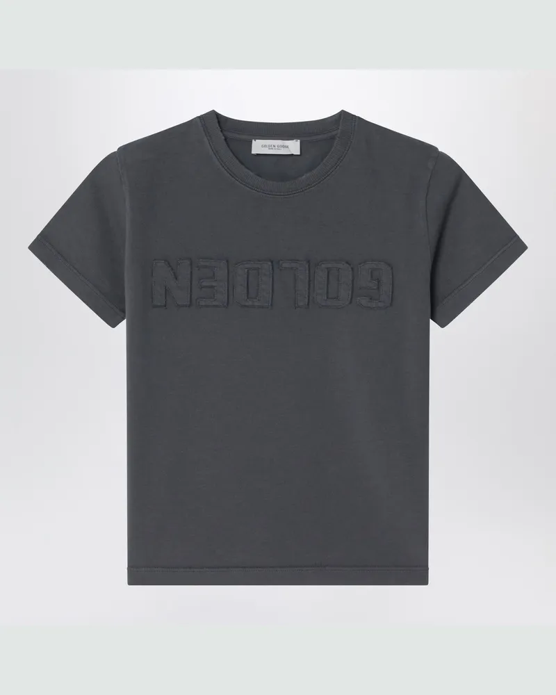 Golden Goose Anthrazitgraues T-Shirt mit Logo 