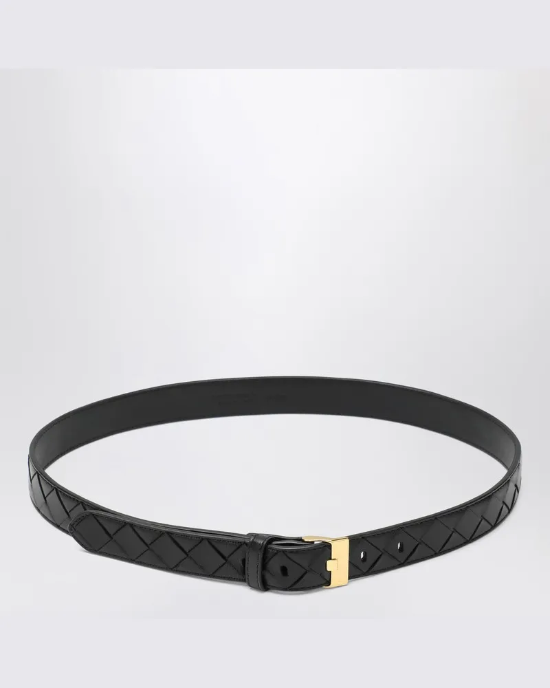 Bottega Veneta Schwarzer Gürtel Watch mit Flechtmuster Schwarz