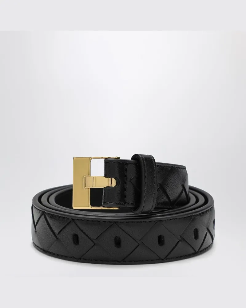 Bottega Veneta Schwarzer Gürtel Watch mit Flechtmuster Schwarz