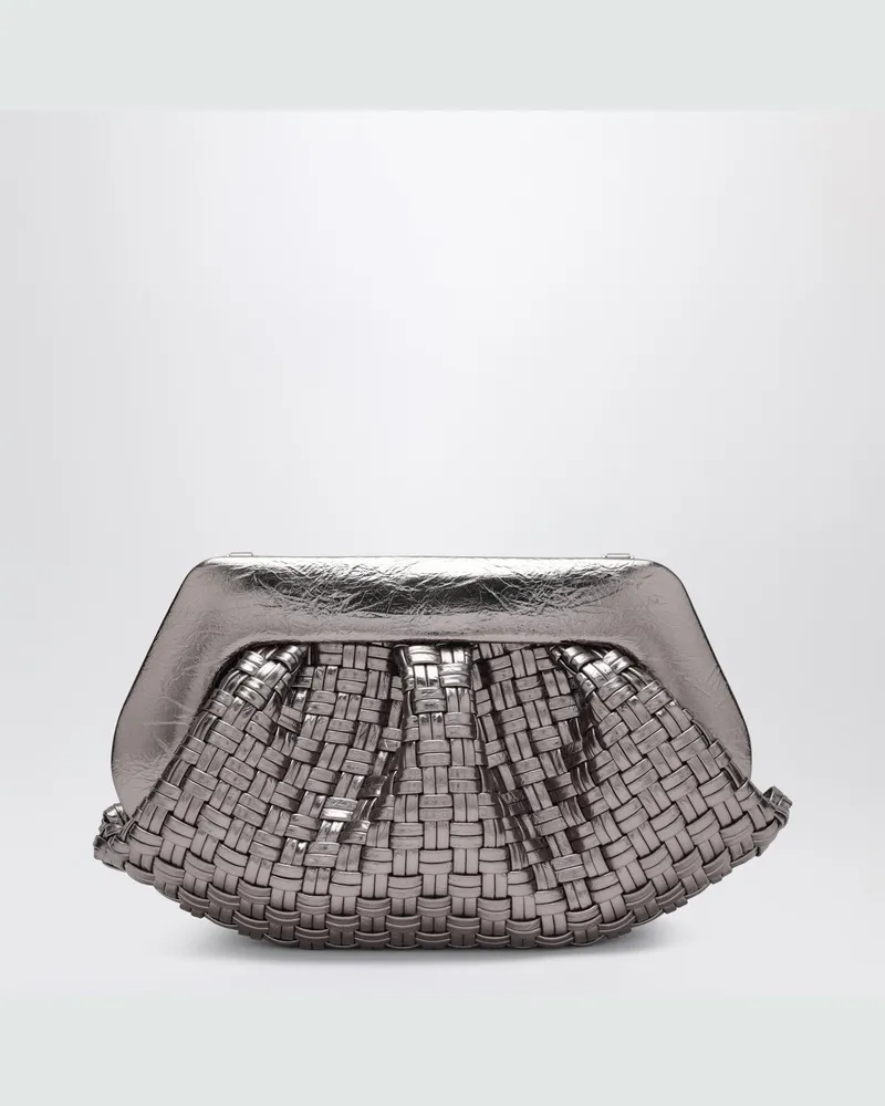 THEMOIRÈ Gewebte silberne Clutch Metal