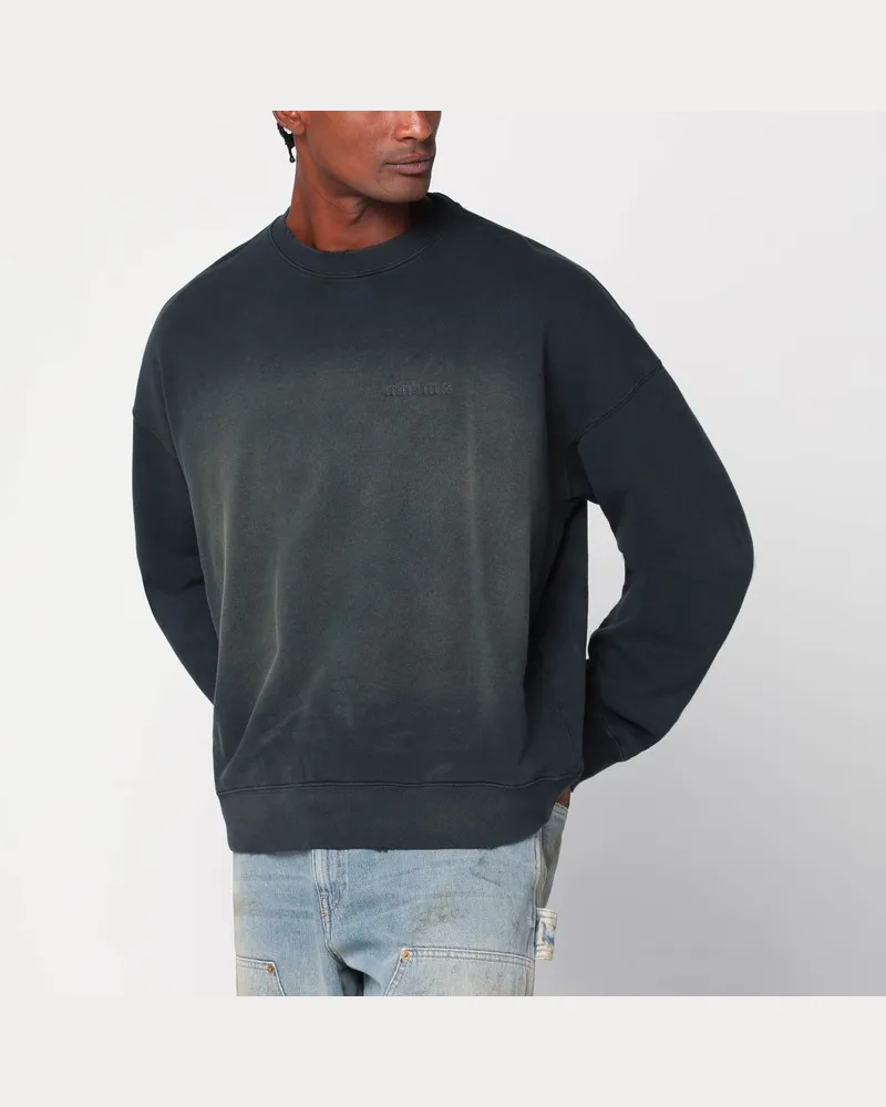 Golden Goose Verwaschenes schwarzes Sweatshirt im Used-Look Schwarz