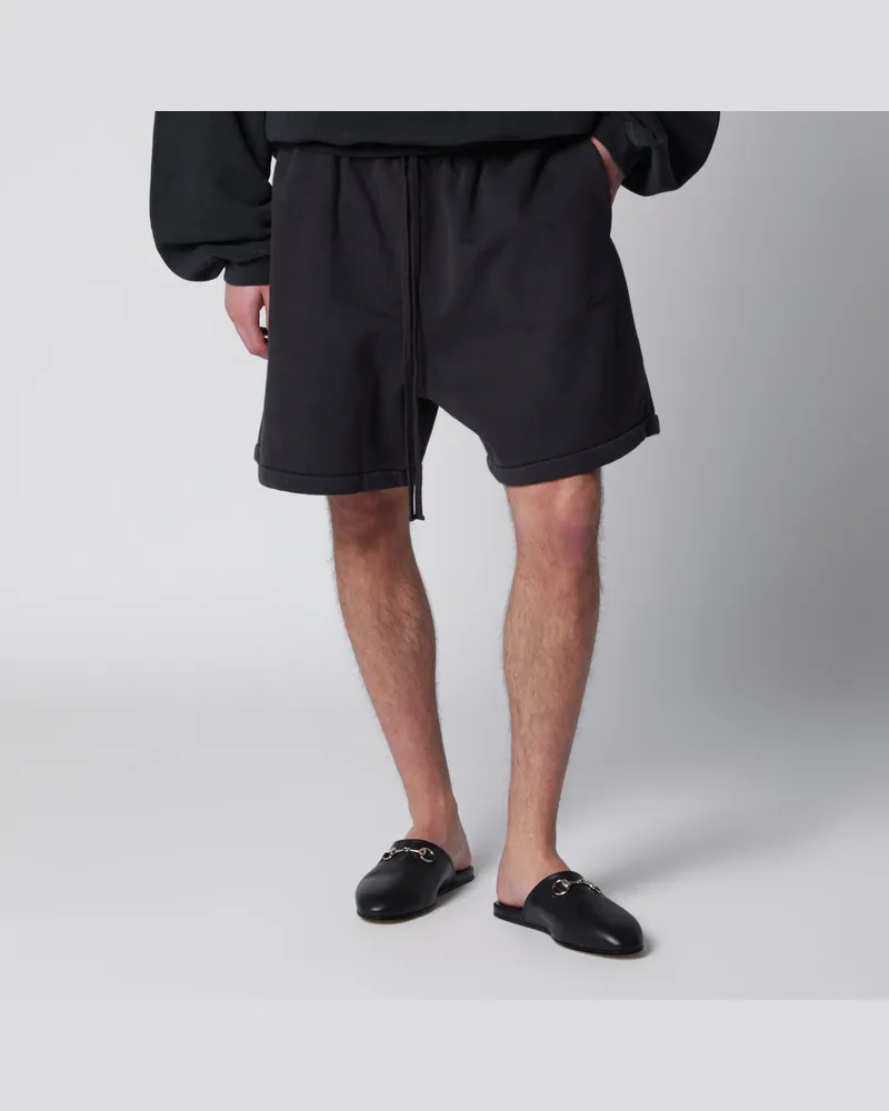 Fear of God Schwarze Baumwollshorts mit Logo-Stickerei Black