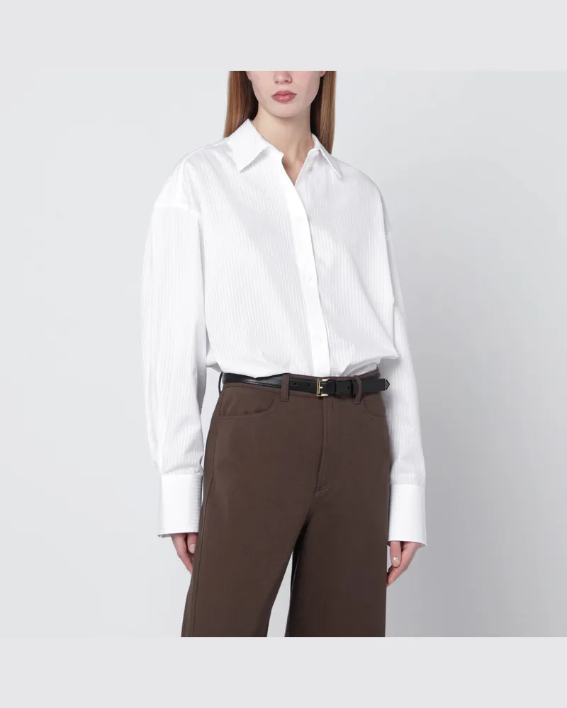 Totême Weiße oversized gestreifte Hemdbluse 