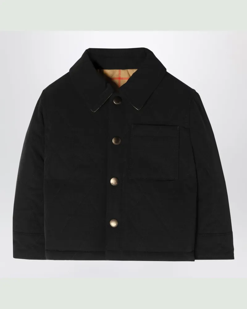 Burberry Schwarze wendbare Steppjacke aus Nylon Black