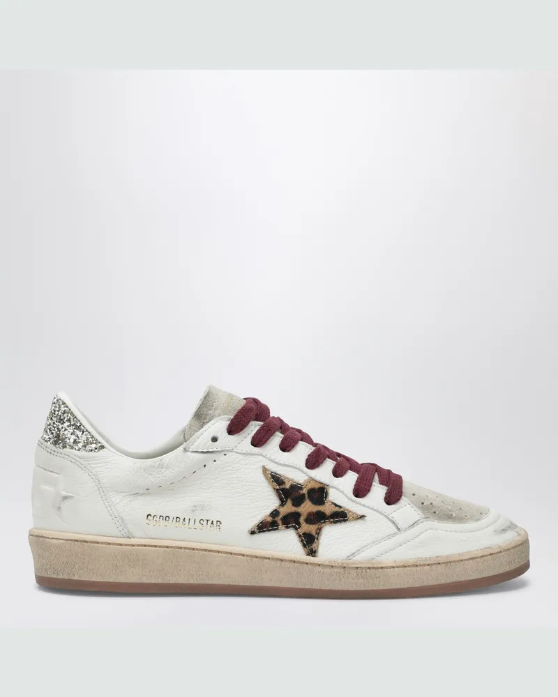 Golden Goose Ball Star Sneaker mit Leoparden-Cavallino-Stern 