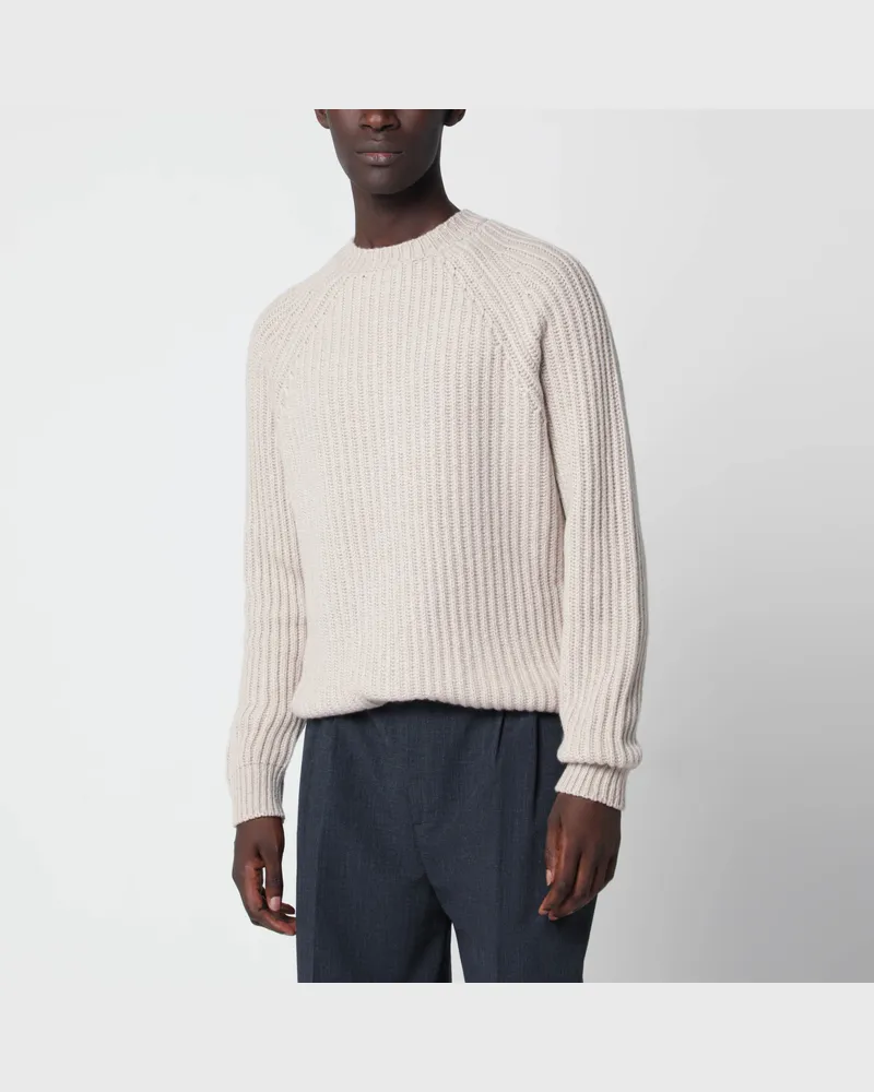 SEASE Beige melierter Kaschmirpullover Beige