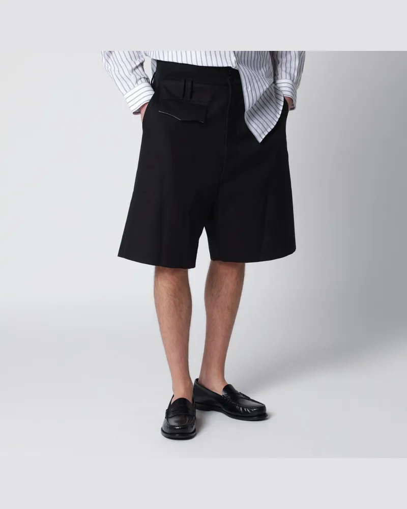 Namacheko Schwarze Bermuda-Shorts aus Baumwolle Black