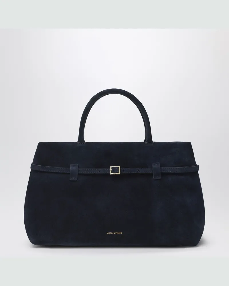 Manu Atelier Le Cambon 35 Tasche aus dunkelblauem Wildleder Blue