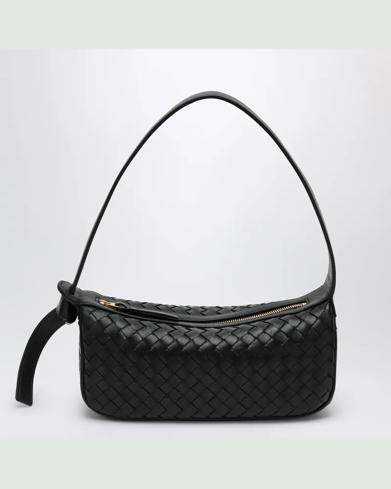 Bottega Veneta Schwarze Nodo-Schultertasche aus Nappaleder Black