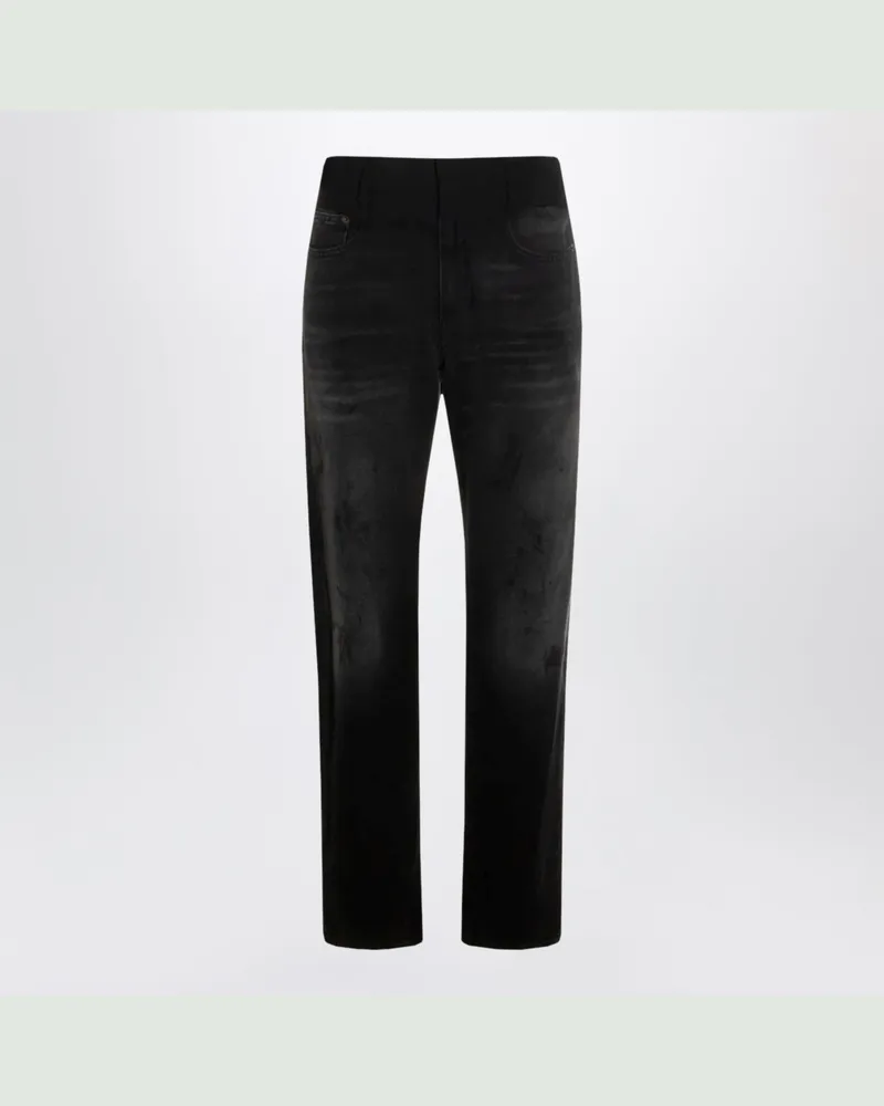 Maison Margiela Jeans mit geradem Bein schwarz Used-Effekt Black