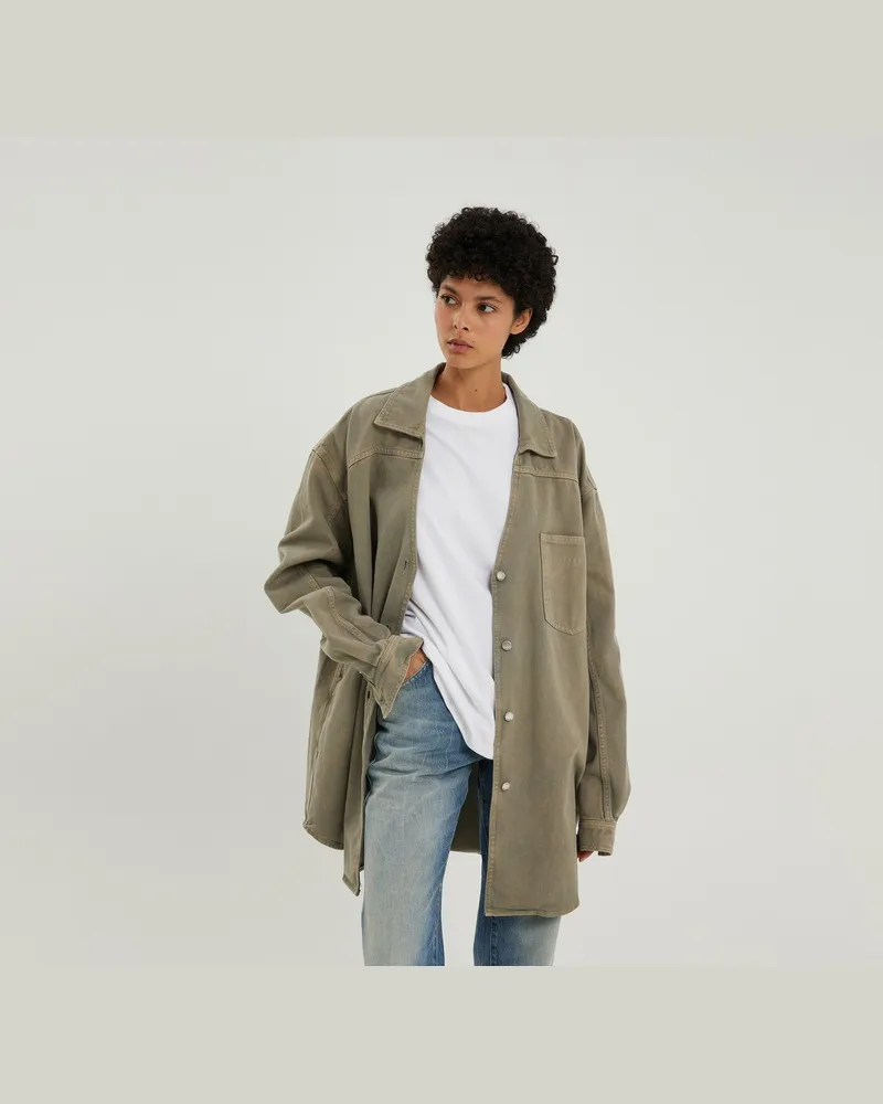 1989 STUDIO Hellbraune Denim-Übershirt 