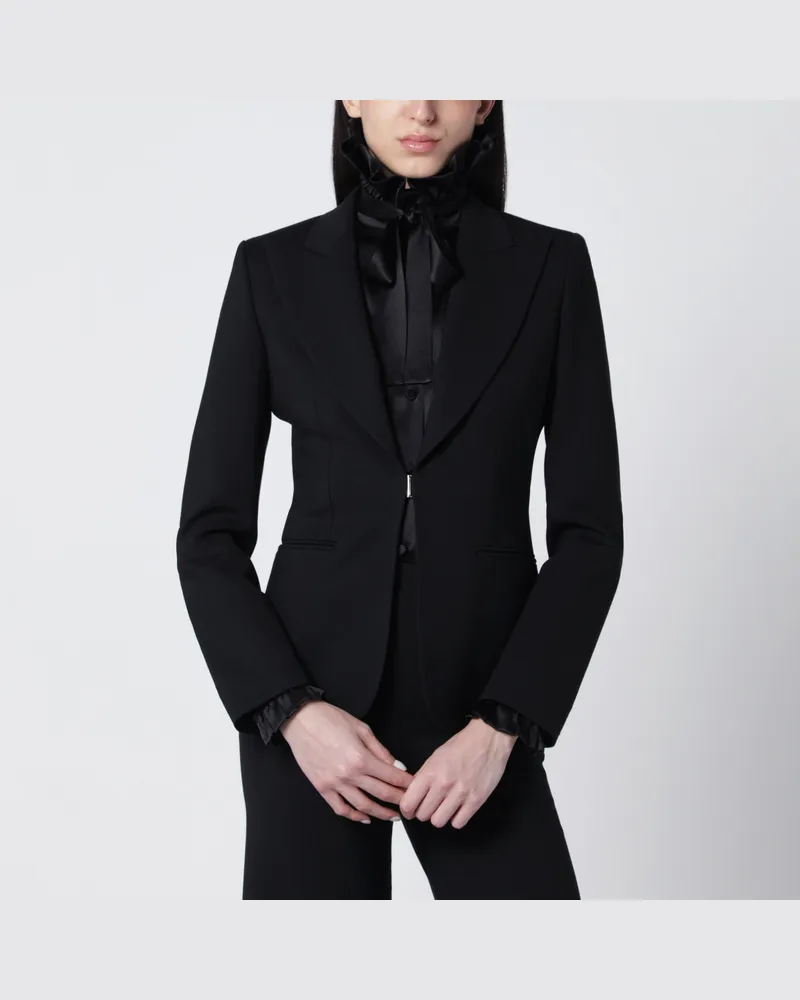 Gucci Schwarze Technische Stretch-Wolljacke Black