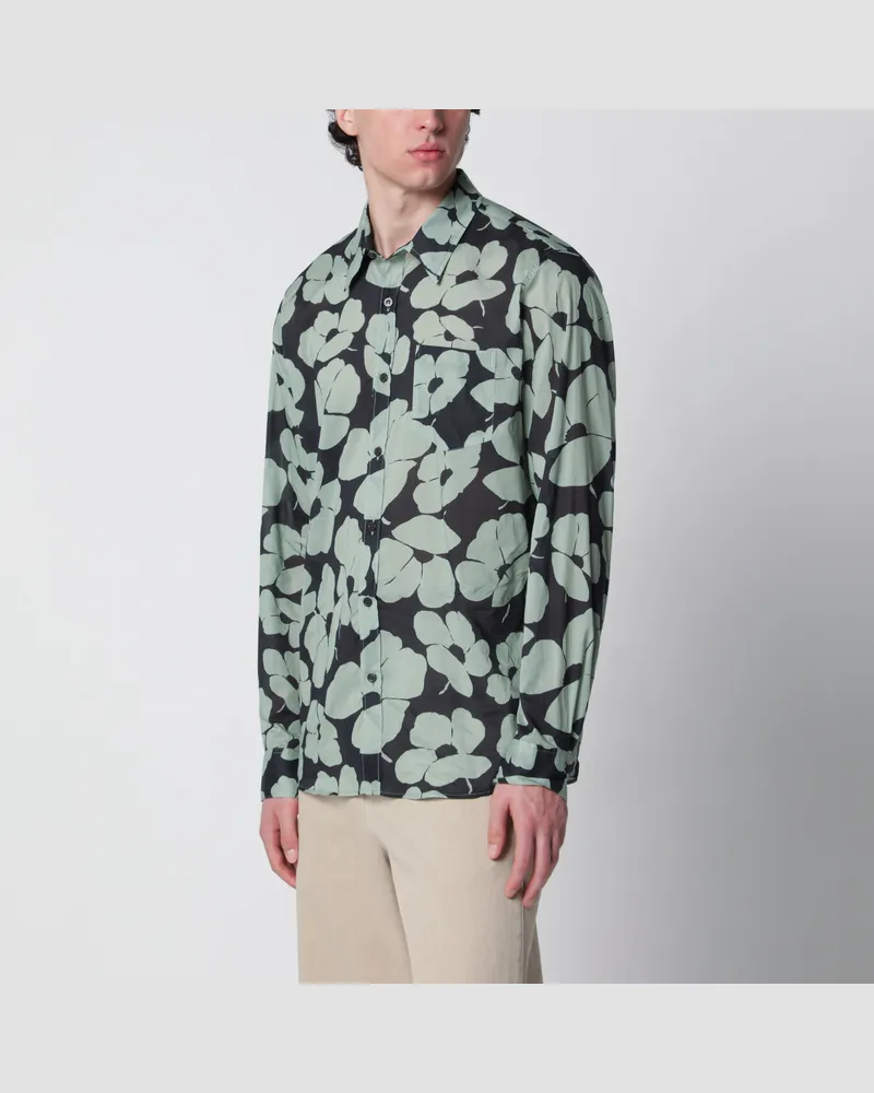 Dries van Noten Hemd mit Blumenprint Pistazienfarbe Green