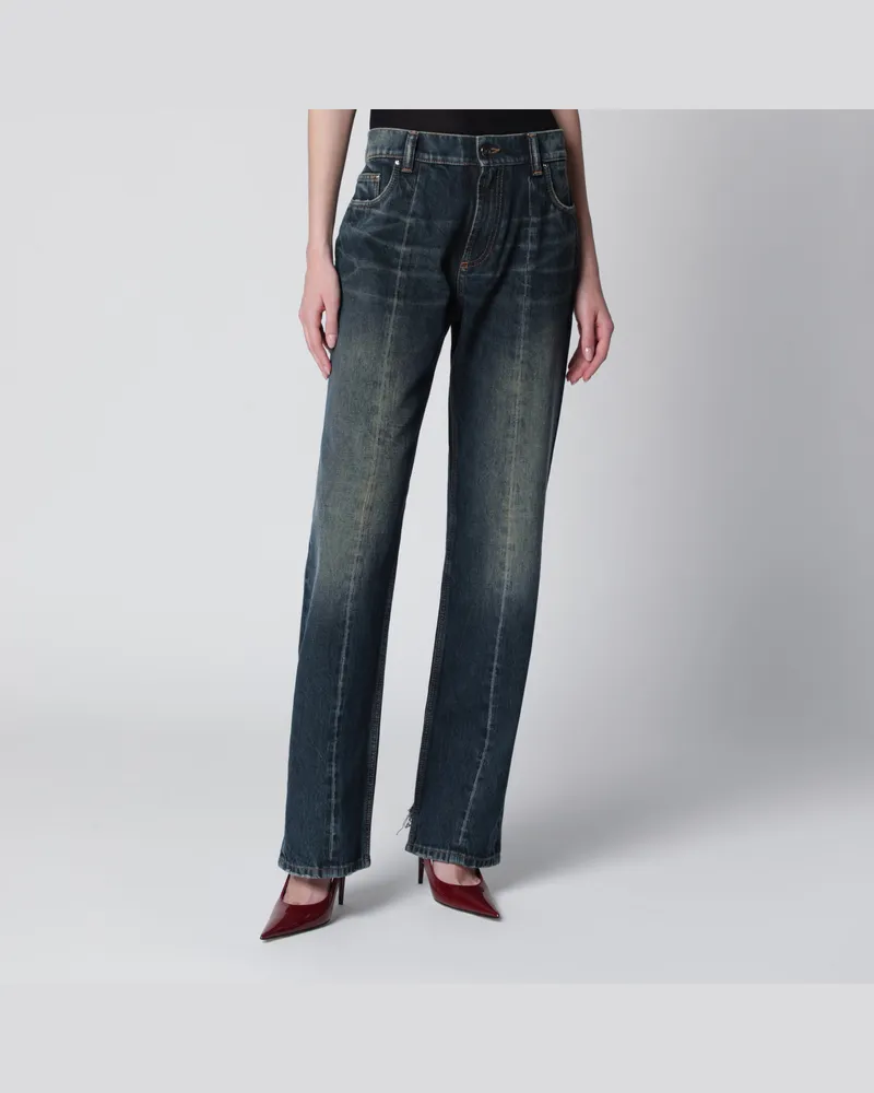 Versace Regular-Fit Jeans aus Baumwolle in Dunkelblau Blue