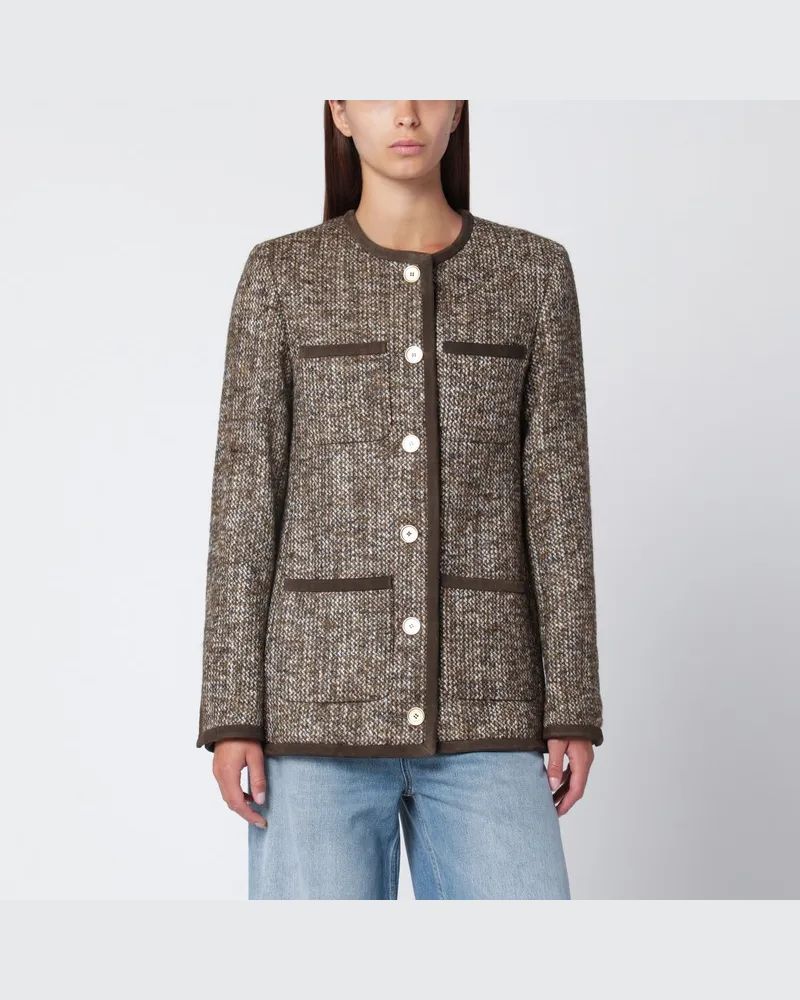 Golden Goose Kaffeefarbene Tweedjacke aus Wolle Braun